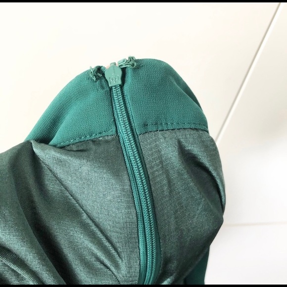 Emerald green high-low Chiffon Skirt - Picture 5 of 8